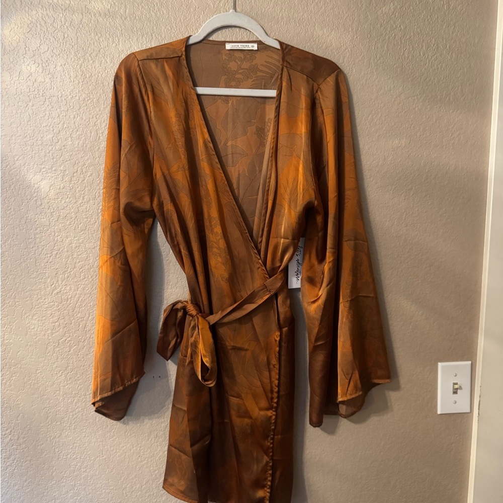 Copper wrap dress